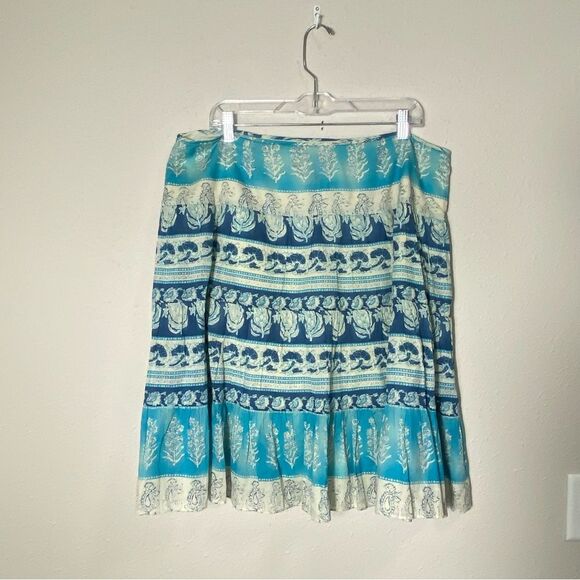 Vintage Chaps Boho Coastal Cowgrl Blue Cotton Skirt Women's Size 16 - Picture 11 of 11